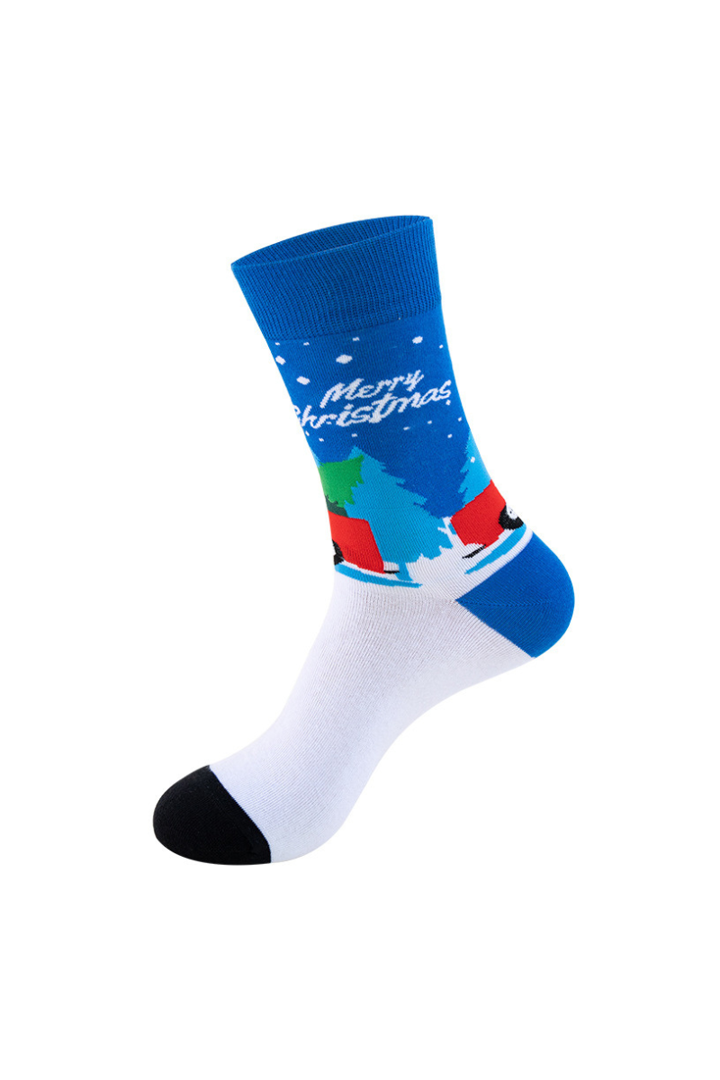 Unisex Fall Winter Festive Cartoon Christmas Crew Socks