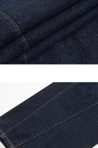 Men's Spring Panel Stitch Raw Denim Retro Straight Jeans