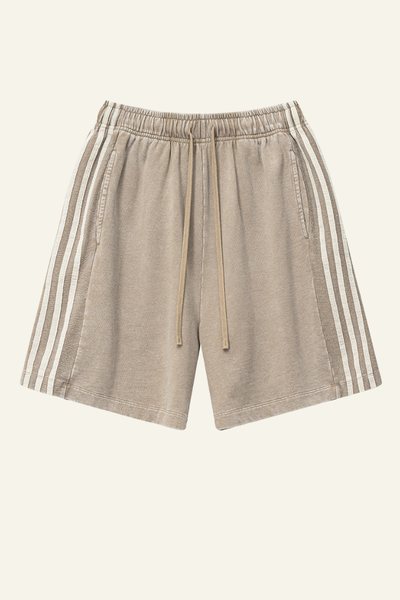 Men's Cotton Streetwear Washed Three side stripes Shorts