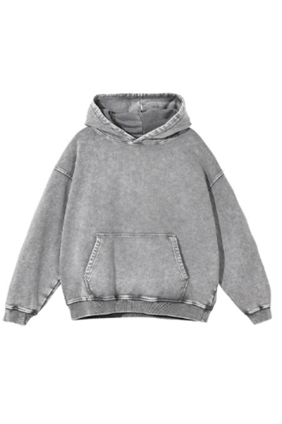 Unisex Fall 100% Cotton Wax Washed Vintage Pocket Hoodie