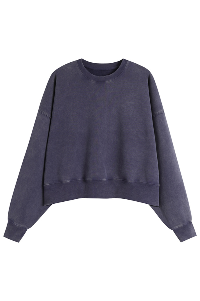 Women's Fall Dazzling-Wash Cropped Crewneck Sweatshirt