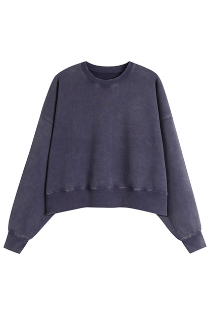 Women's Fall Dazzling-Wash Cropped Crewneck Sweatshirt