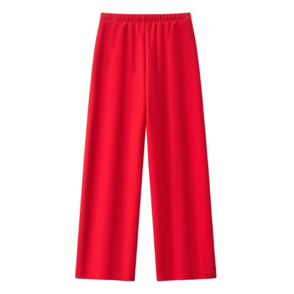 Unisex Spring Cotton Wide-Leg Drawstring Pocket Sweatpants