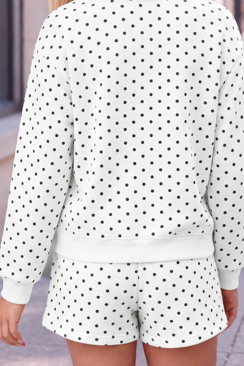 Women Summer Polka Dot Soft Drawstring Pocket Casual Shorts