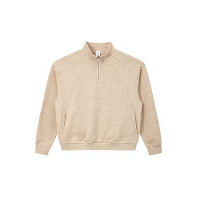 Unisex Fall Clothing Warm Heathered Half Zip Sweatshirt