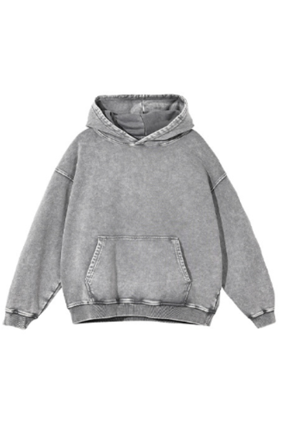 Women Fall 100% Cotton Wax Washed Vintage Pocket Hoodie