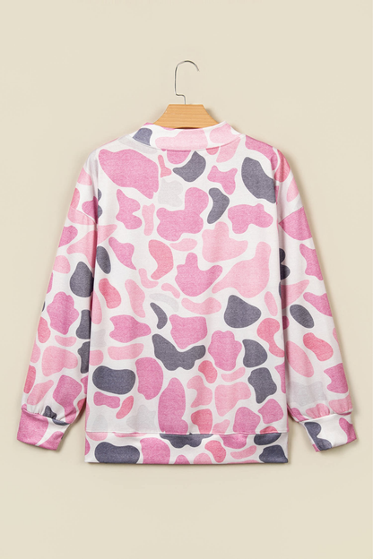 Women's Fall Multi Print Crew Neck Long Sleeve Sweatshirt