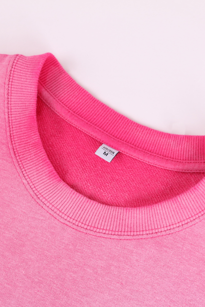 Women Fall Washed Vintage Gradient Crew Neck Sweatshirt