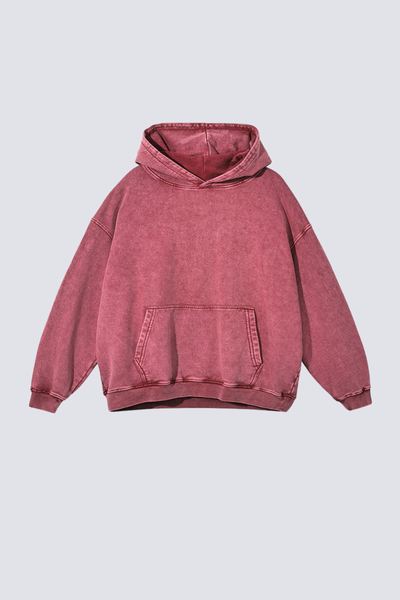 Men's 420g Heavy Cotton Washed Distressed Hoodie