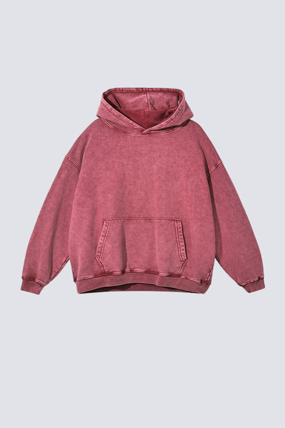 Men's 420g Heavy Cotton Washed Distressed Hoodie