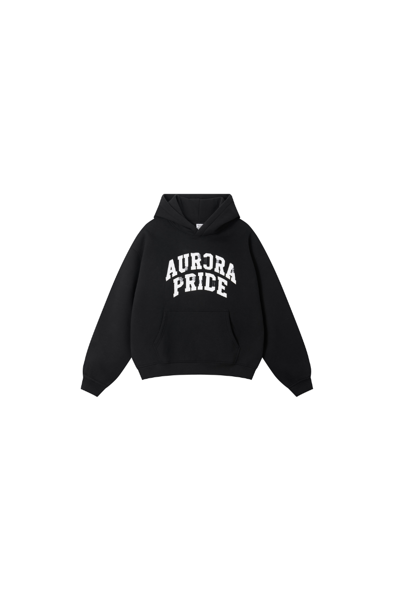 Women Fall Clothing Vintage Raw Edge Campus Applique Hoodie