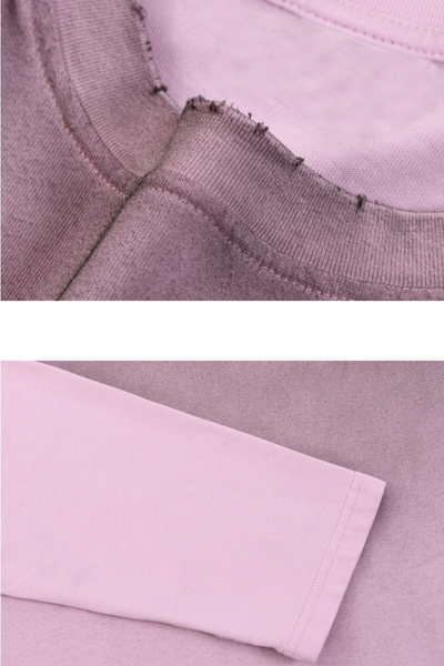 Men Fall Gradient Distressed Layered Long Sleeve Top