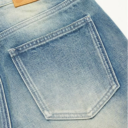 Men's Spring Gradient Cat Whisker Wide-Leg Denim Jeans