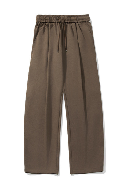 Men's Spring Pleated Japanese Street Loose Curved Wide Pants