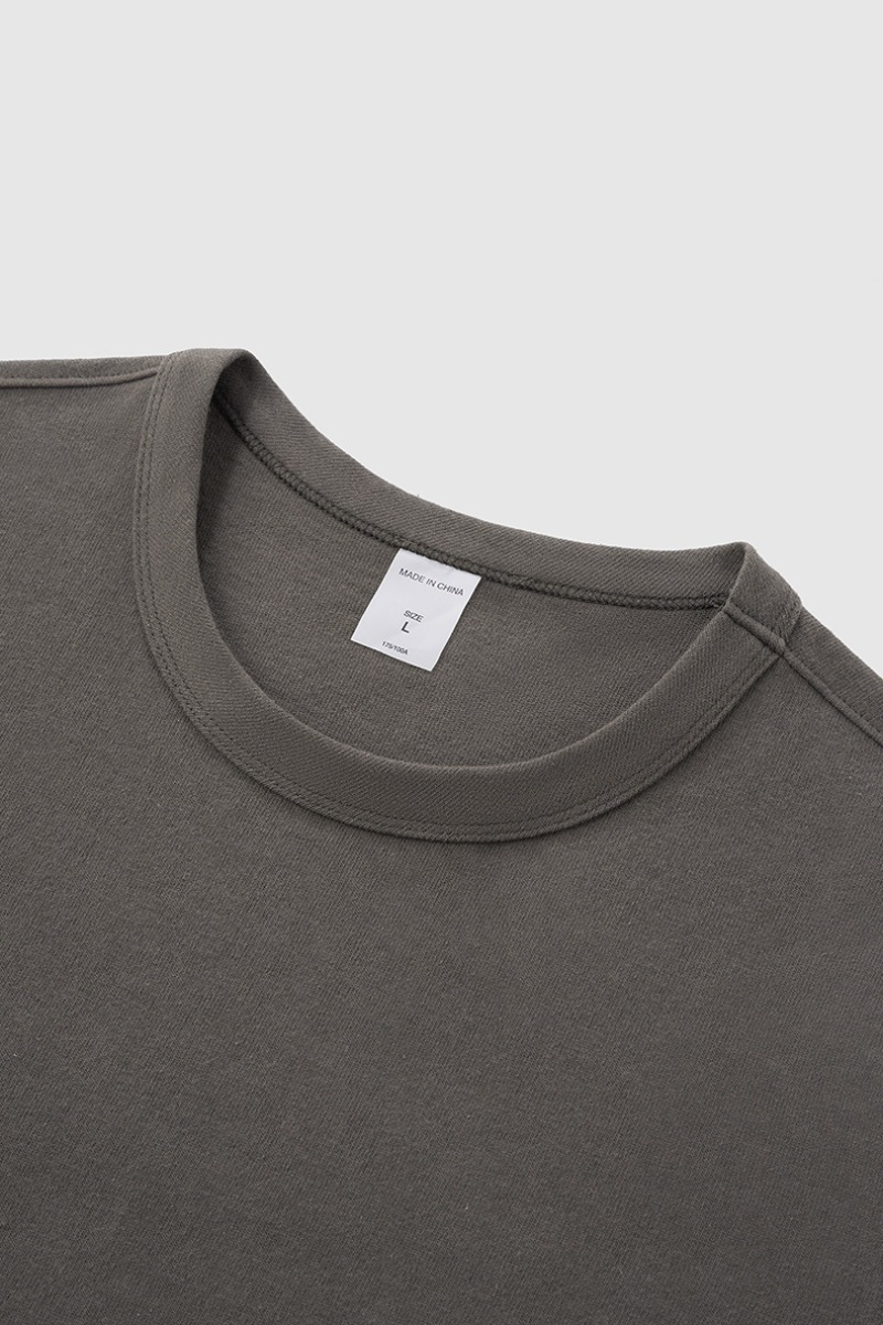 Women's 250g Cotton Double Layer Crewneck Basic Set-in Tee