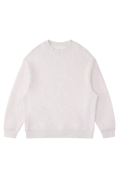 Unisex Fall Winter Fleece-Lined Loose Crewneck Sweatshirt