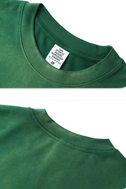 Women's Summer Cotton Washed Spray Fade Oversized Tee