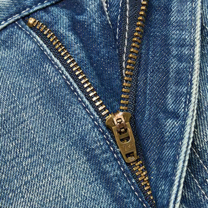 Men's Spring Gradient Cat Whisker Wide-Leg Denim Jeans
