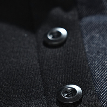 Men's Spring Denim-Collar Half-Button Loose Polo Sweatshirt