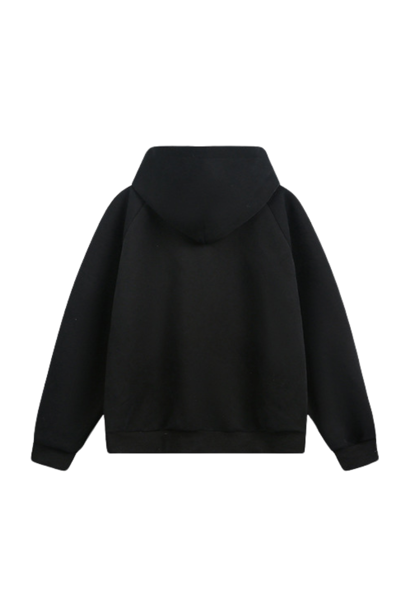 Women Winter Fleece Lined Half Zip High Collar Hoodie