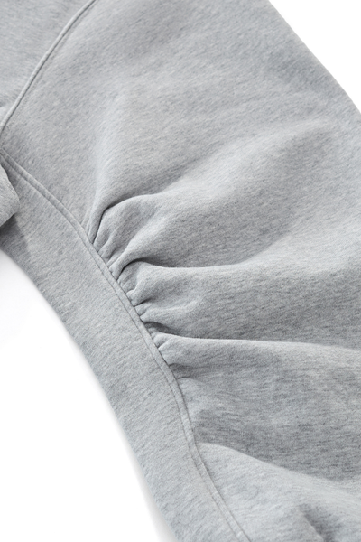 Women Fall Clothing V Neck Boxy Cropped Lantern Sweatshirt