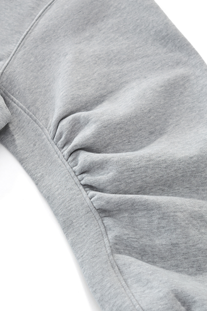 Women Fall V Neck Boxy Cropped Lantern Sleeve Sweatshirt