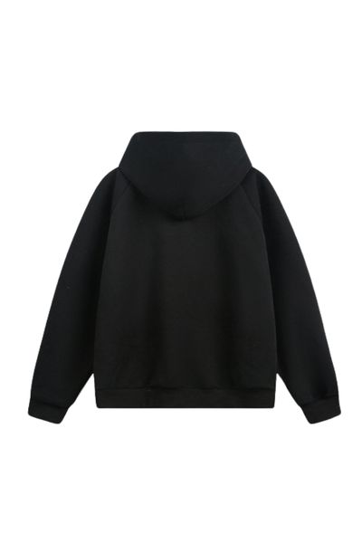 Men Winter Fleece Lined Half Zip High Collar Hoodie