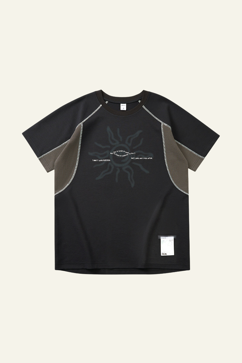 Men's Streetwear Color Block Printed T-shirt