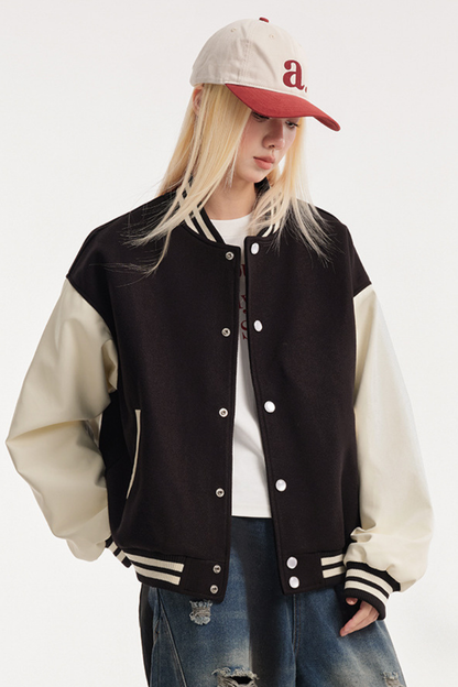 Unisex American Retro Sporty Baseball Jacket Cleanfit Loose