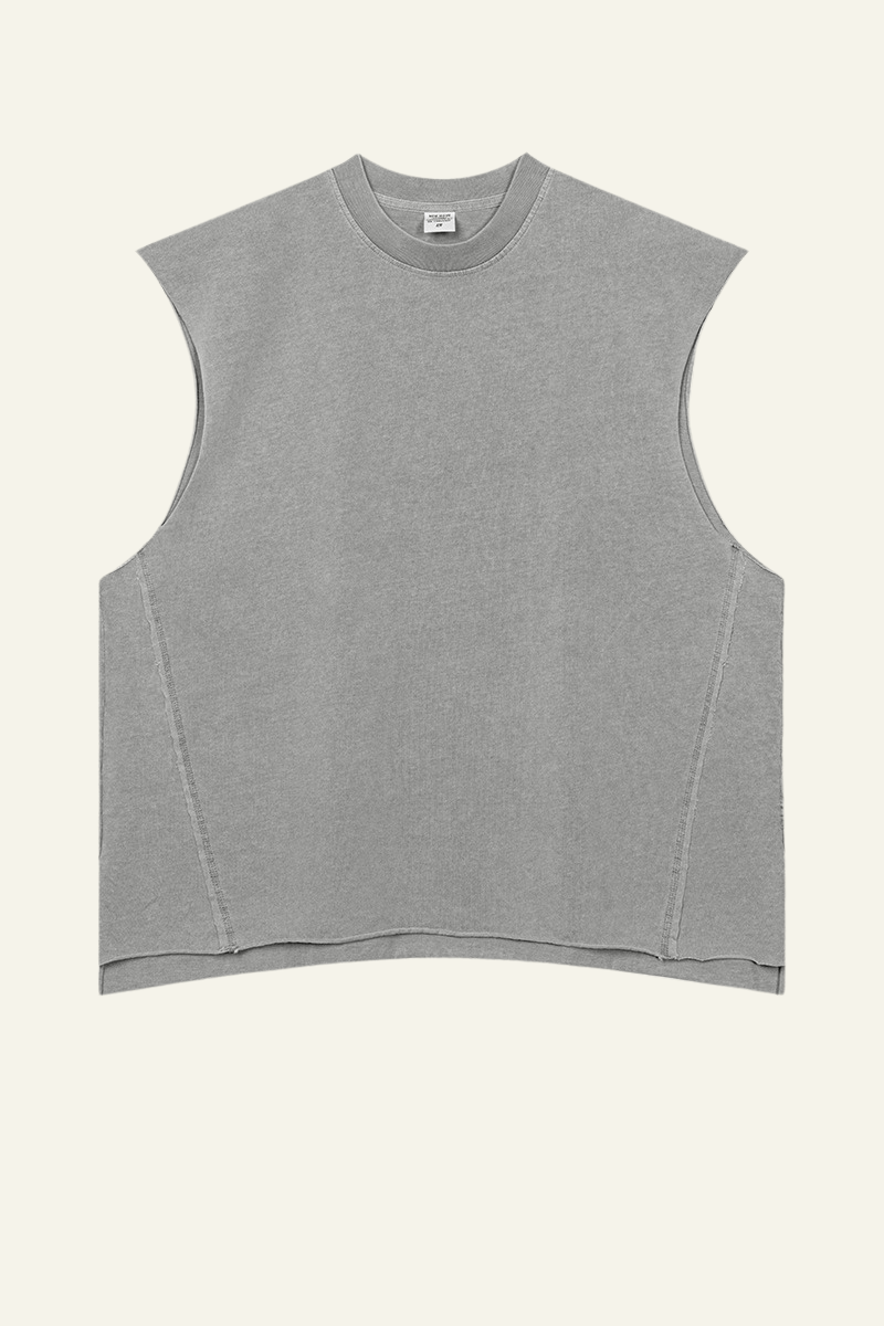 Men's Cotton 270 Heavyweight Washed Side Slit Tank Top
