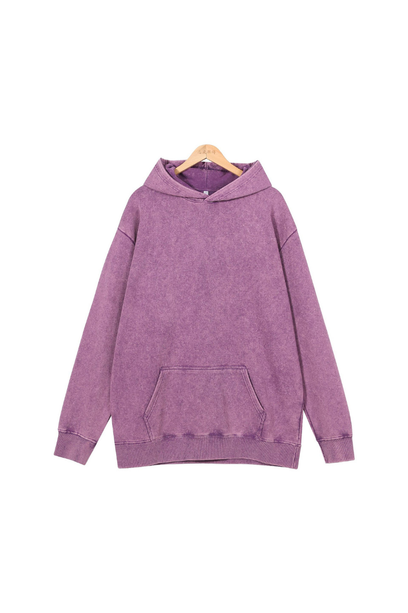 Women Fall 400G Washed Vintage Loopback Pullover Hoodie