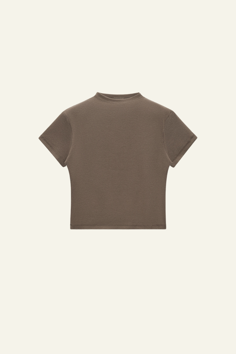Women's Streetwear  High-neck Slim  Dopamine  T-shirt