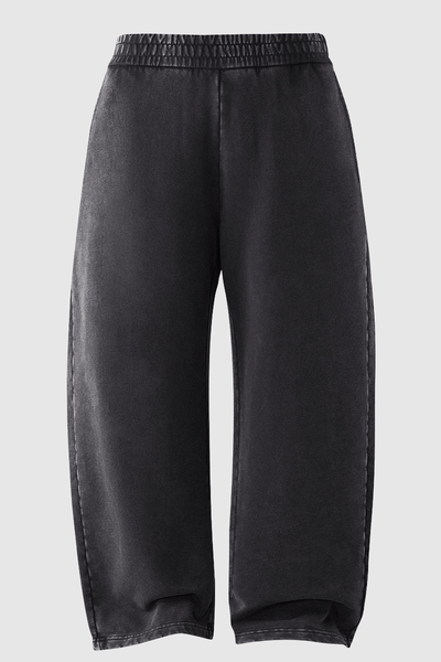 Men's Cotton Streetwear Washed Worn-Out Curved-Blade Pants