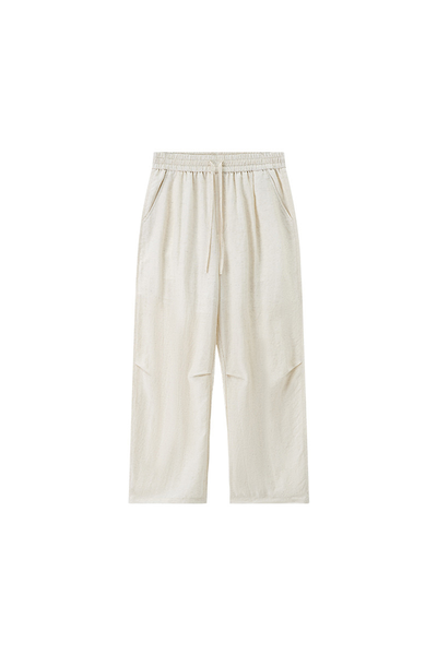 Men's Summer Lyocell-Linen Elastic-Waist Wide-Leg Pants