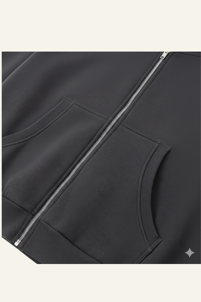 Men's Streetwear Cropped Full Zipper Hooded Jacket