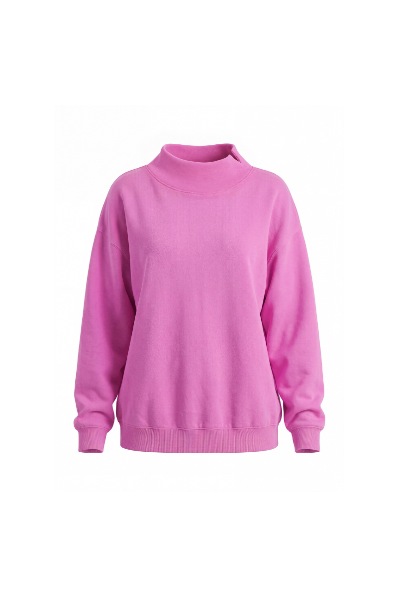 Unisex All Season Soft Mock-Neck Loose Fit Sweatshirt