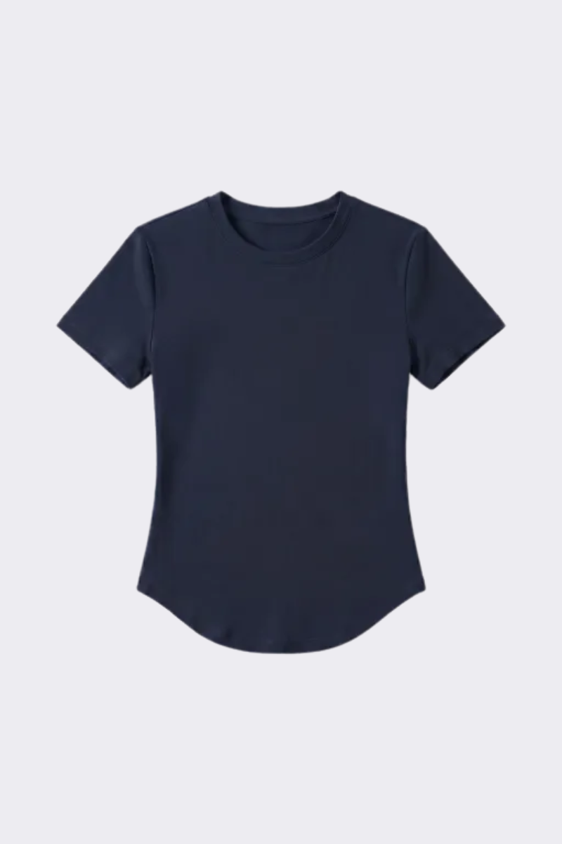 Women's Outdoor Yoga Gym Tight Run Tee - Crewneck