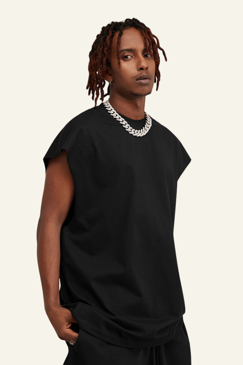 Men's Streetwear Heavyweight Cotton Sleeveless Top