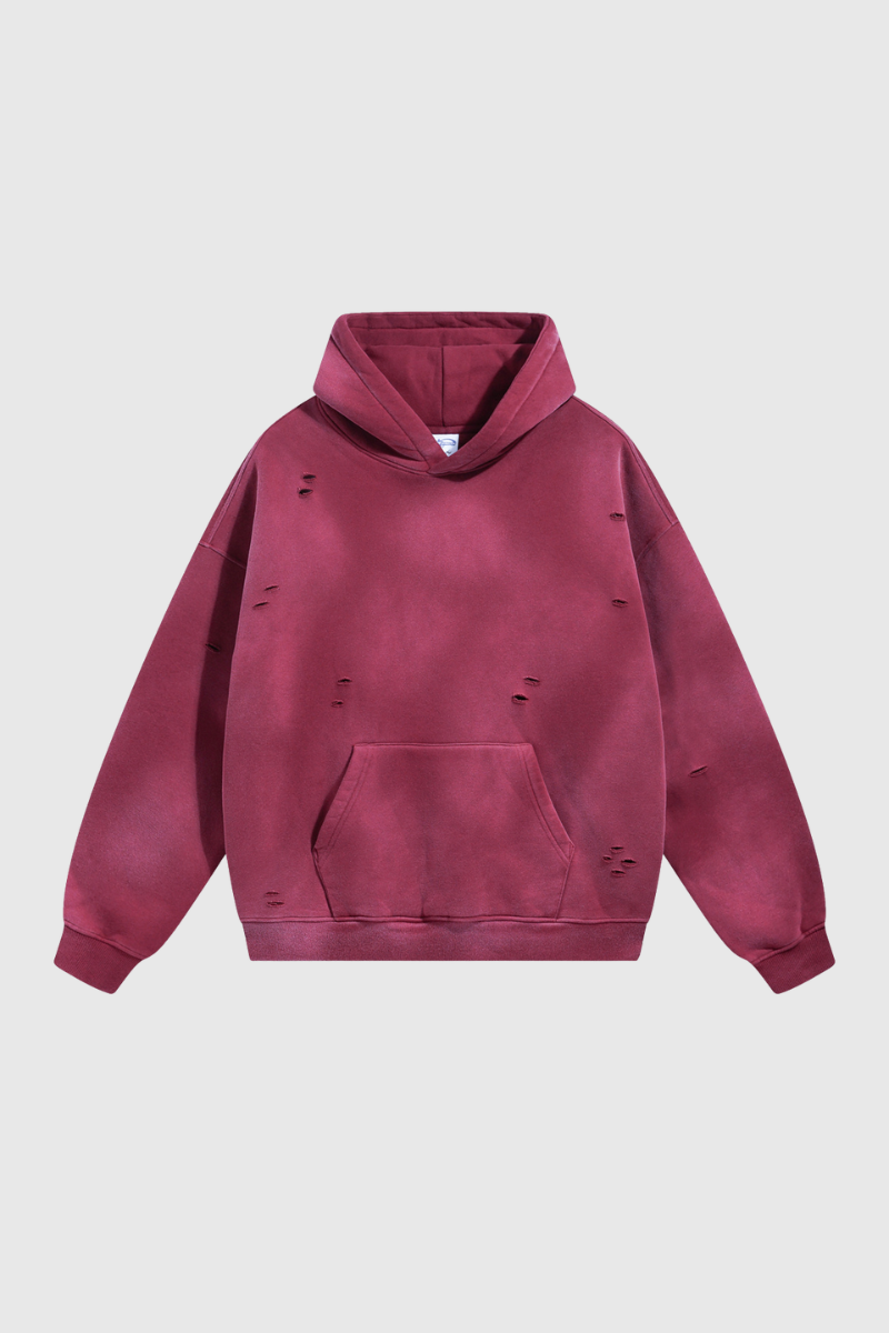 Men's Streetwear Washed 360G Heavyweight Cut Hoodie