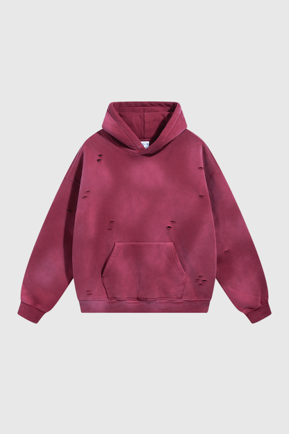 Men's Streetwear Washed 360G Heavyweight Cut Hoodie