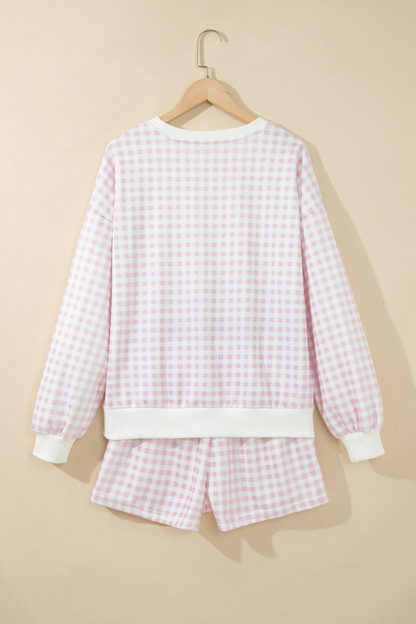 Women's Plaid Multi Pocket Fall Casual 2 Piece Set
