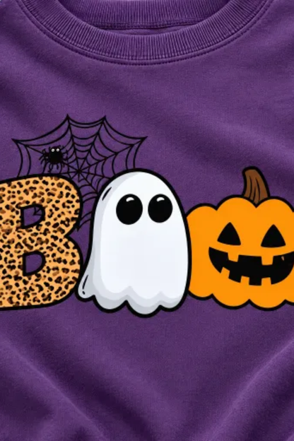 Women Fall Clothing Halloween BOO Ghost Graphic Sweatshirt