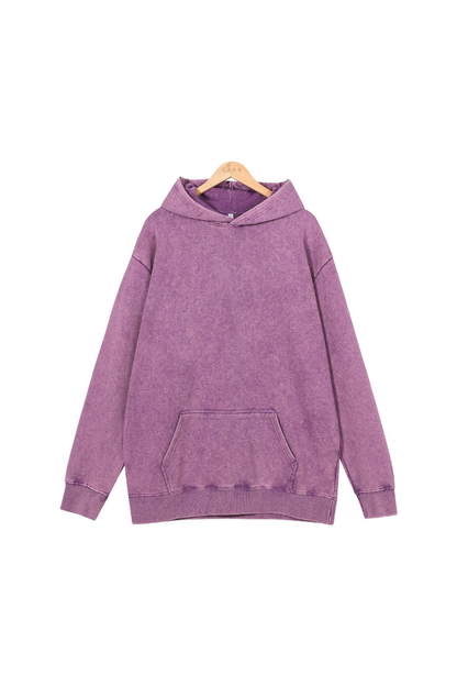 Unisex Fall 400G Washed Vintage Loopback Pullover Hoodie