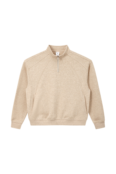 Men Fall Clothing Heathered Half Zip Mock Neck Sweatshirt