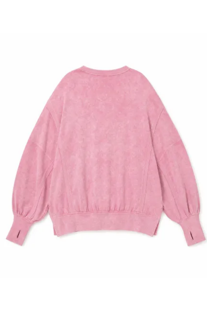 Women Fall Washed Vintage Loose Crew Neck Sweatshirt