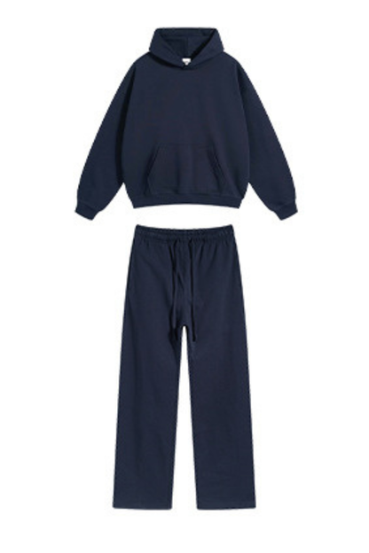 Men's Fall Winter 430g Terry Drawstring Hoodie Set