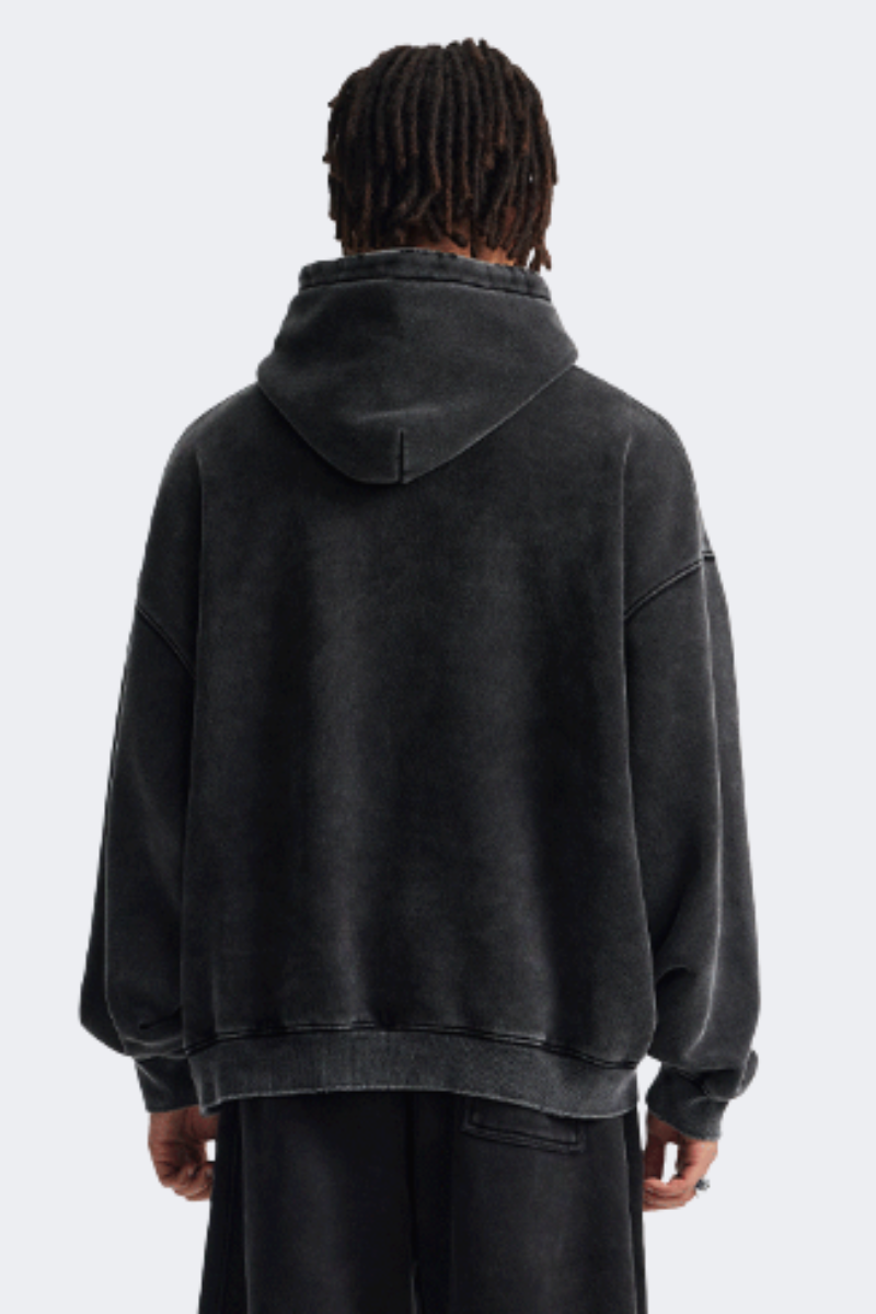Men's Streetwear Vintage Washed Front Pocket Hooded
