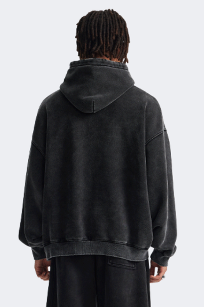 Men's Streetwear Vintage Washed Front Pocket Hooded