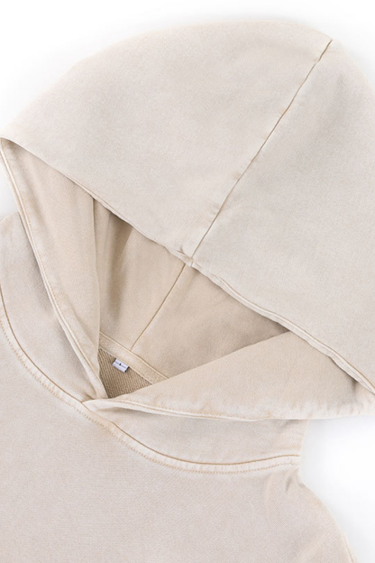 Women Fall 400G Heavyweight Cotton Cropped Hoodie
