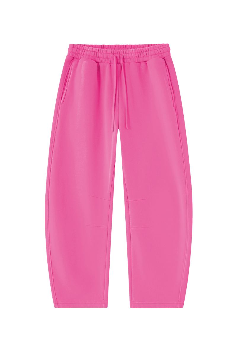 Unisex Fall Clothing Fleece-Lined Curved Wide-Leg Pants
